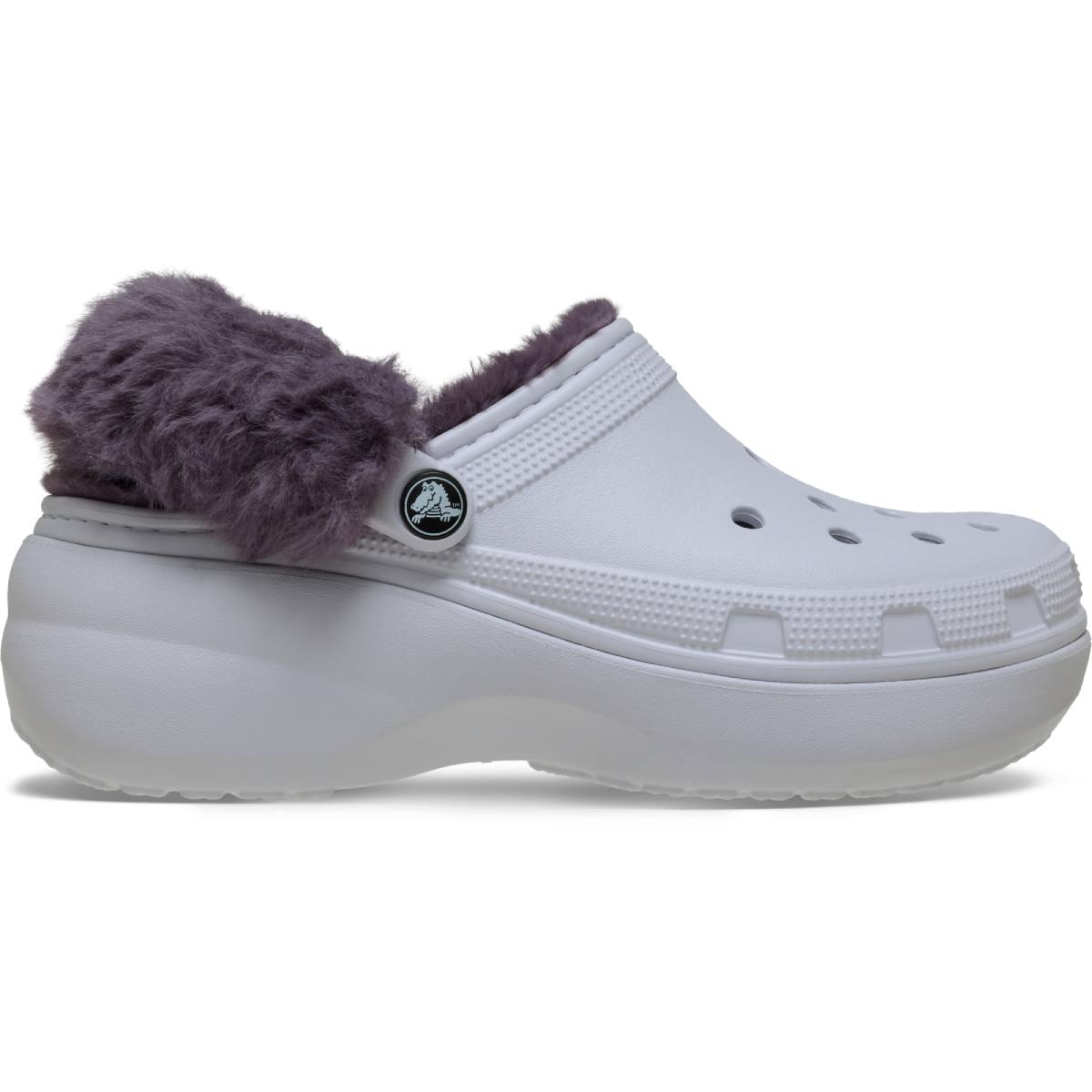 Classic Platform Fuzz Lined Clog - Frosted Grape