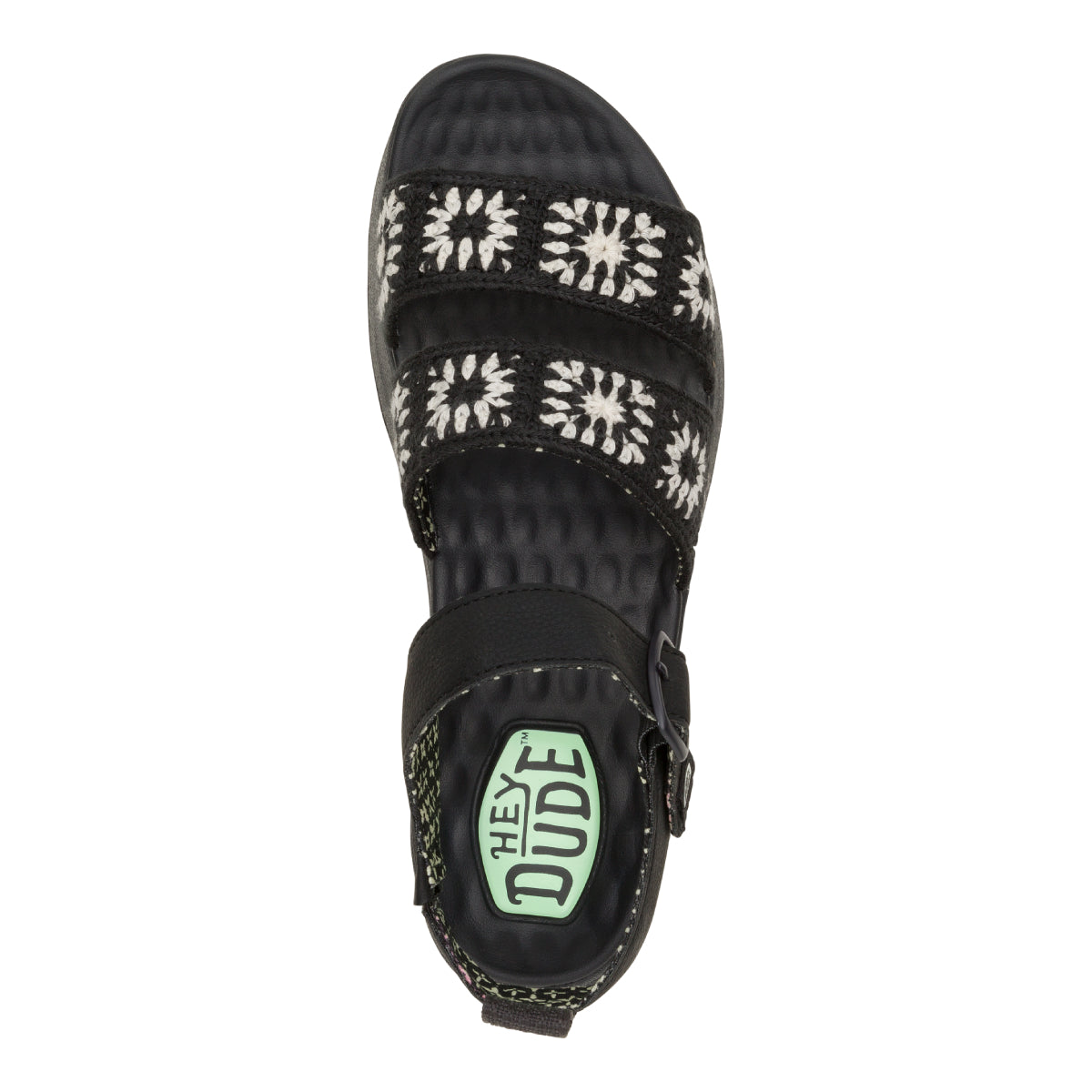 Delray Buckle Cottage Crochet - Black/White