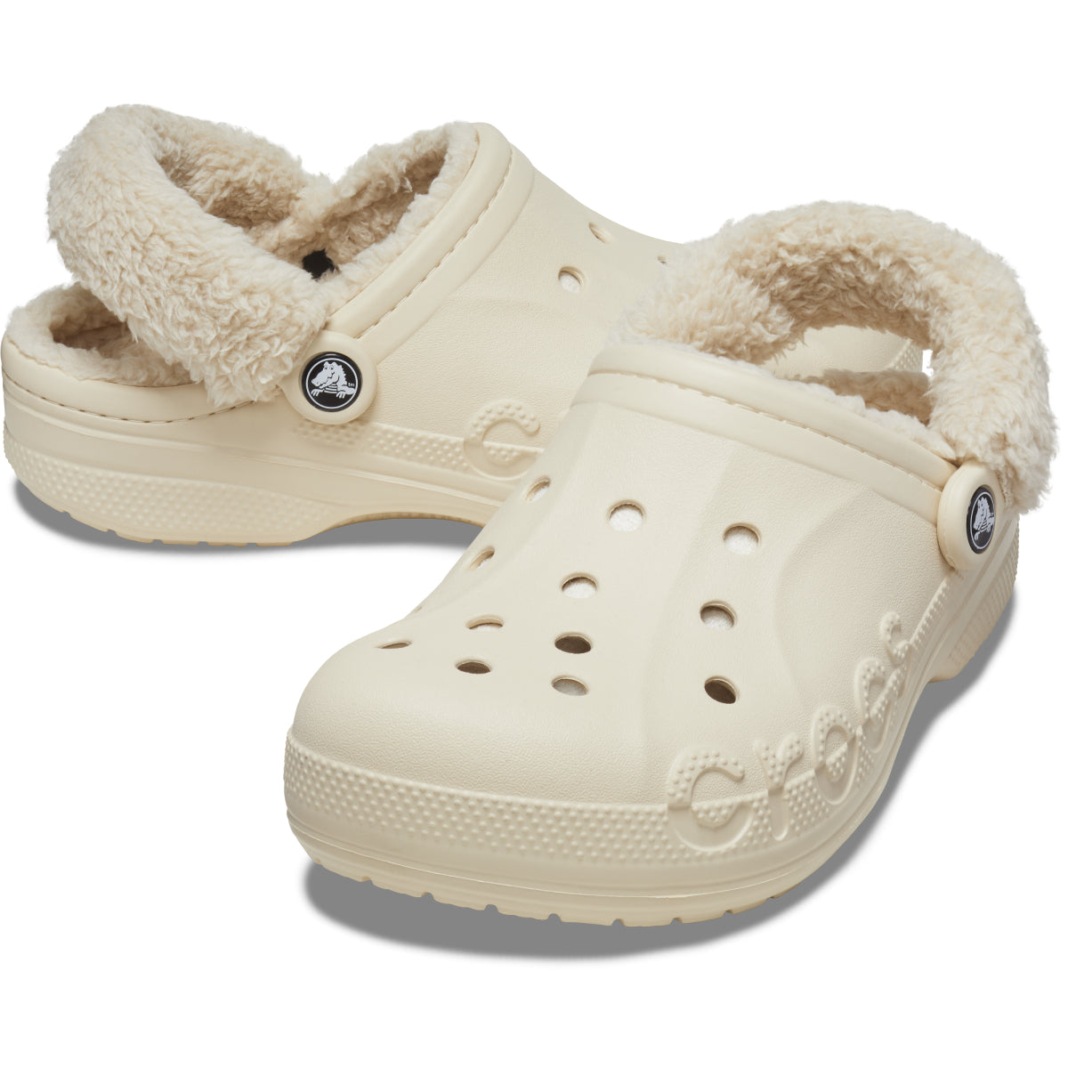 Baya Lined Fuzz Strap Clog - Winter White
