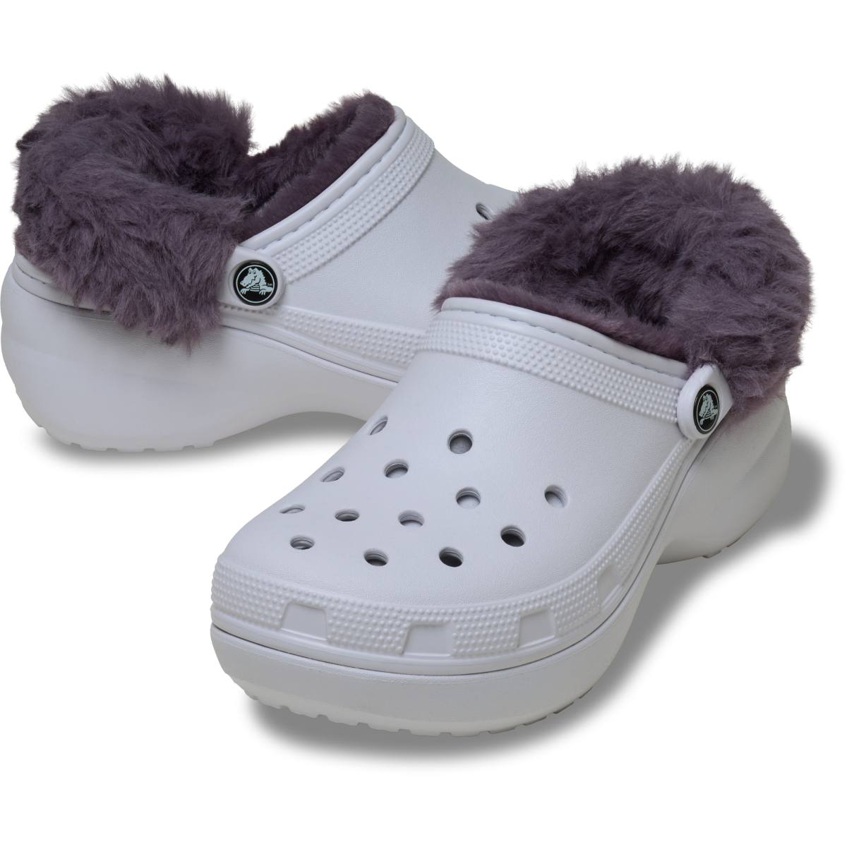 Classic Platform Fuzz Lined Clog - Frosted Grape