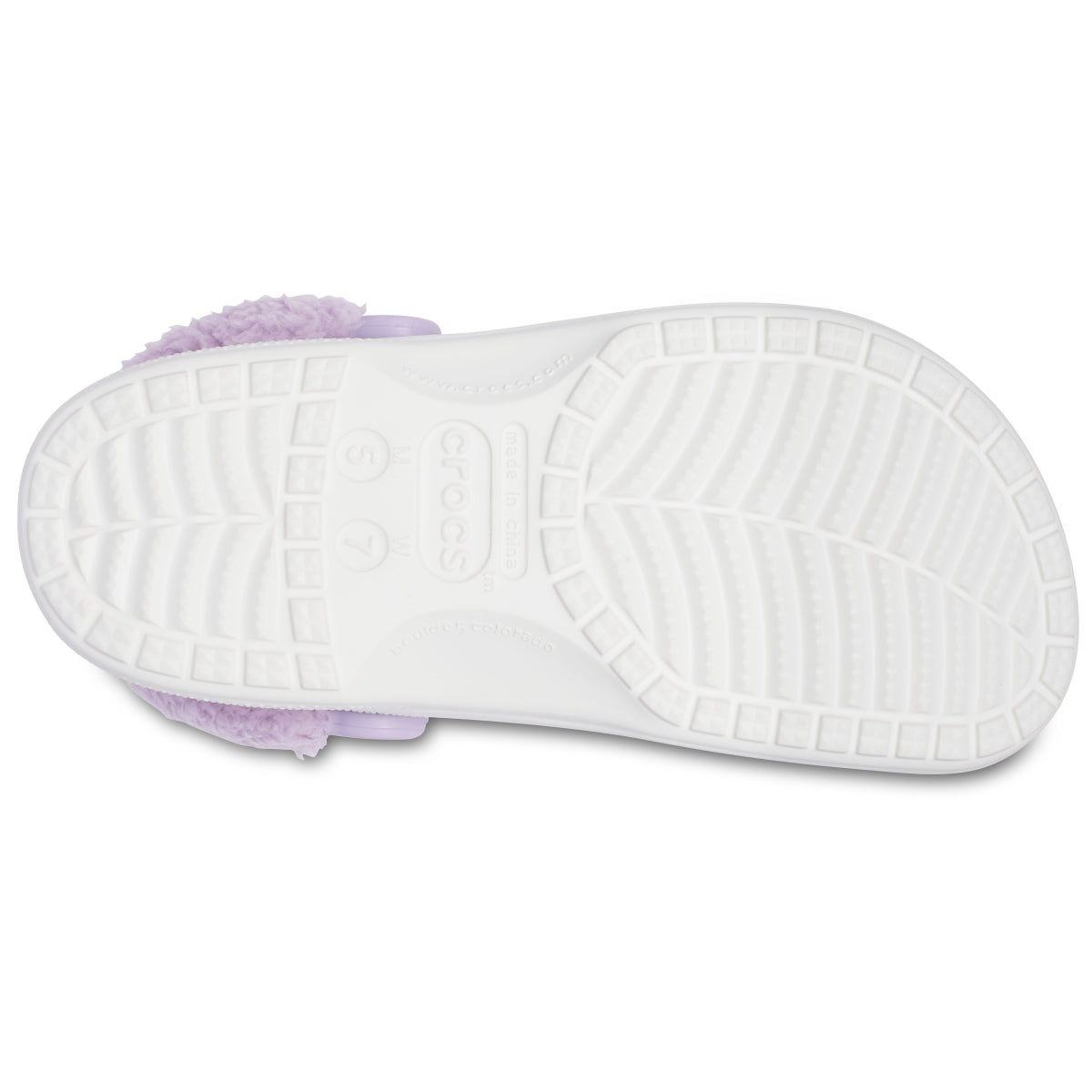Baya Lined Fuzz Strap Clog - White/Lavender