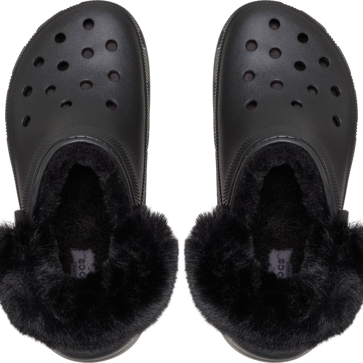 Classic Platform Fuzz Lined Clog - Siyah