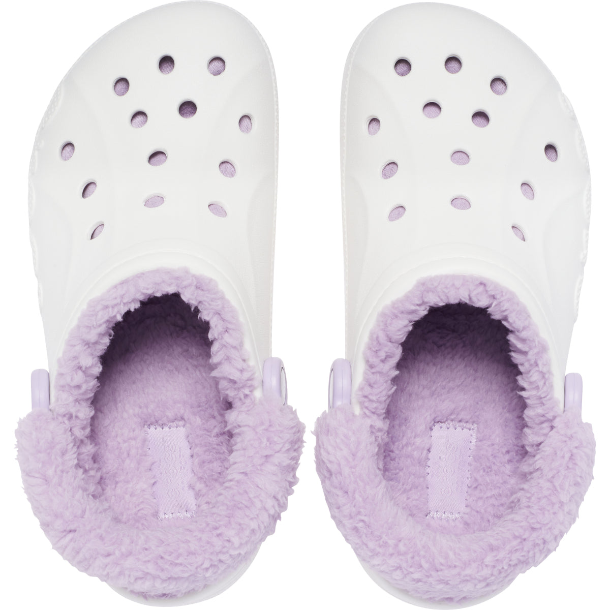 Baya Lined Fuzz Strap Clog - White/Lavender
