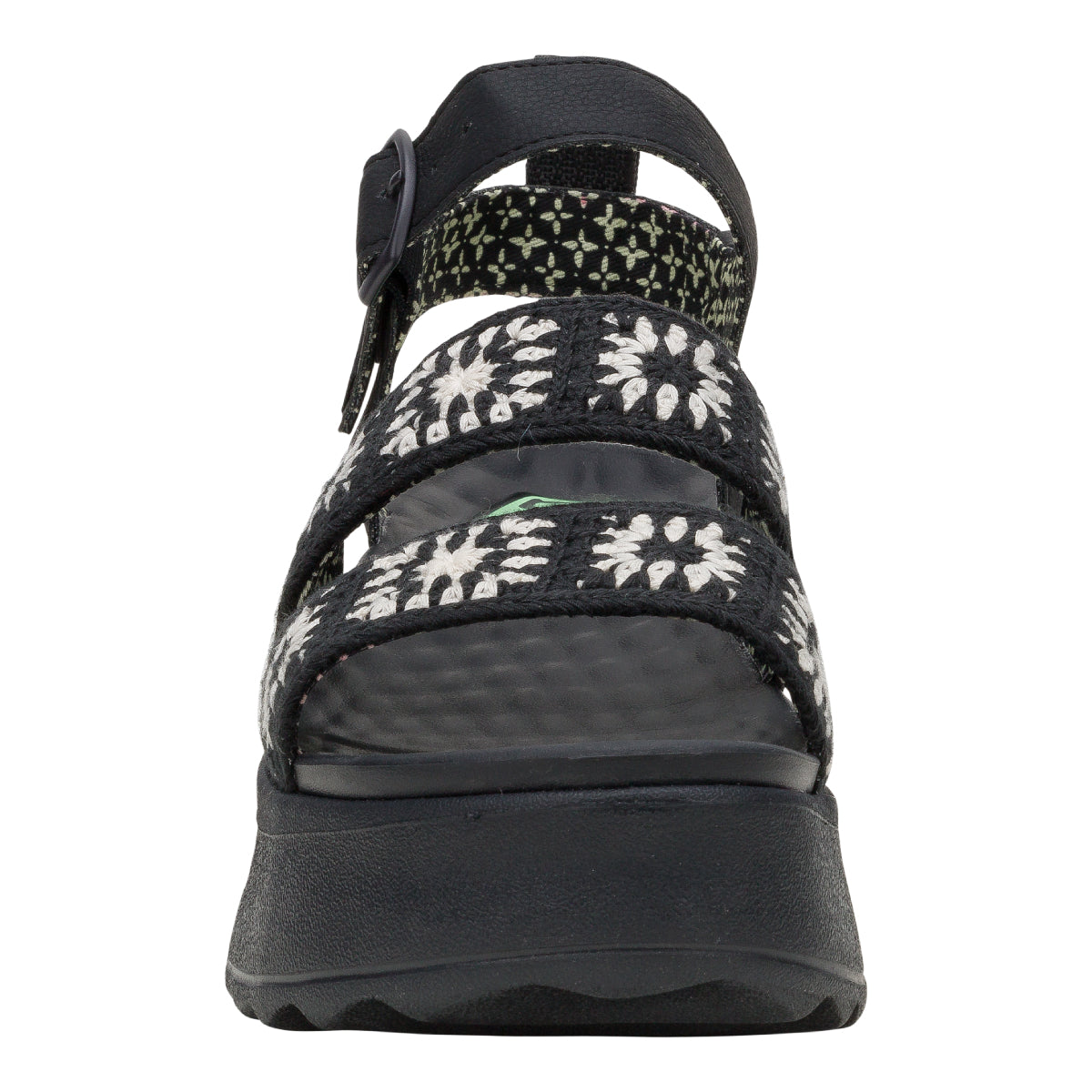 Delray Buckle Cottage Crochet - Black/White