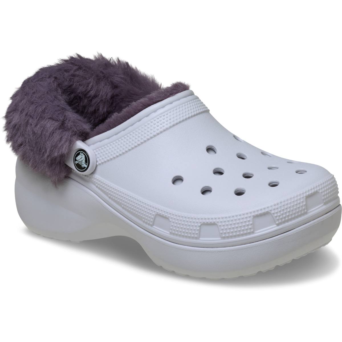 Classic Platform Fuzz Lined Clog - Frosted Grape