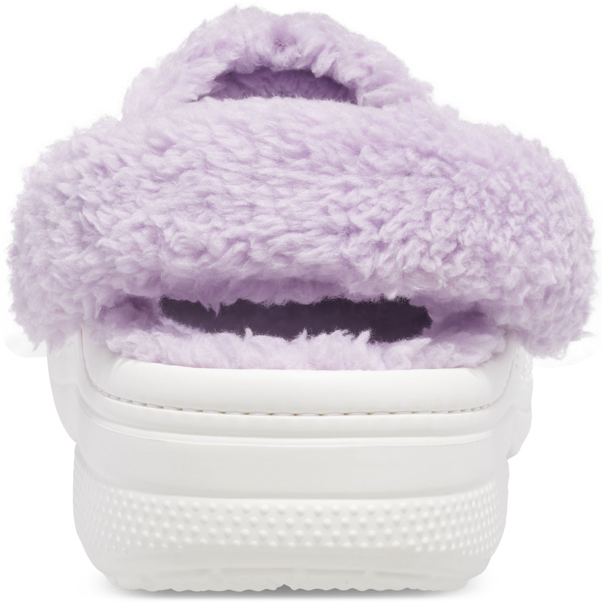 Baya Lined Fuzz Strap Clog - White/Lavender