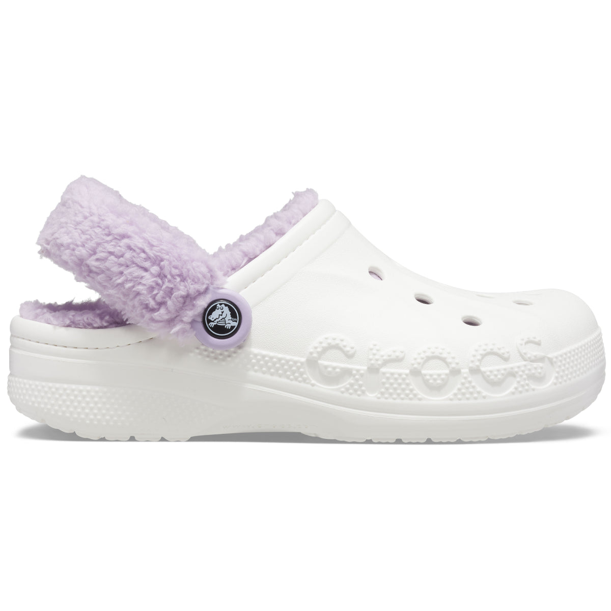 Baya Lined Fuzz Strap Clog - White/Lavender