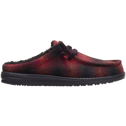Wally Slip Cozy Plaid - Red Plaid/Black