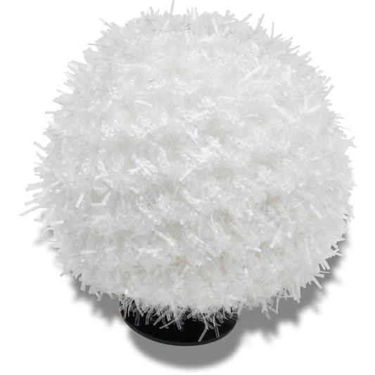 White Metallic Puff Ball - UNIQUE