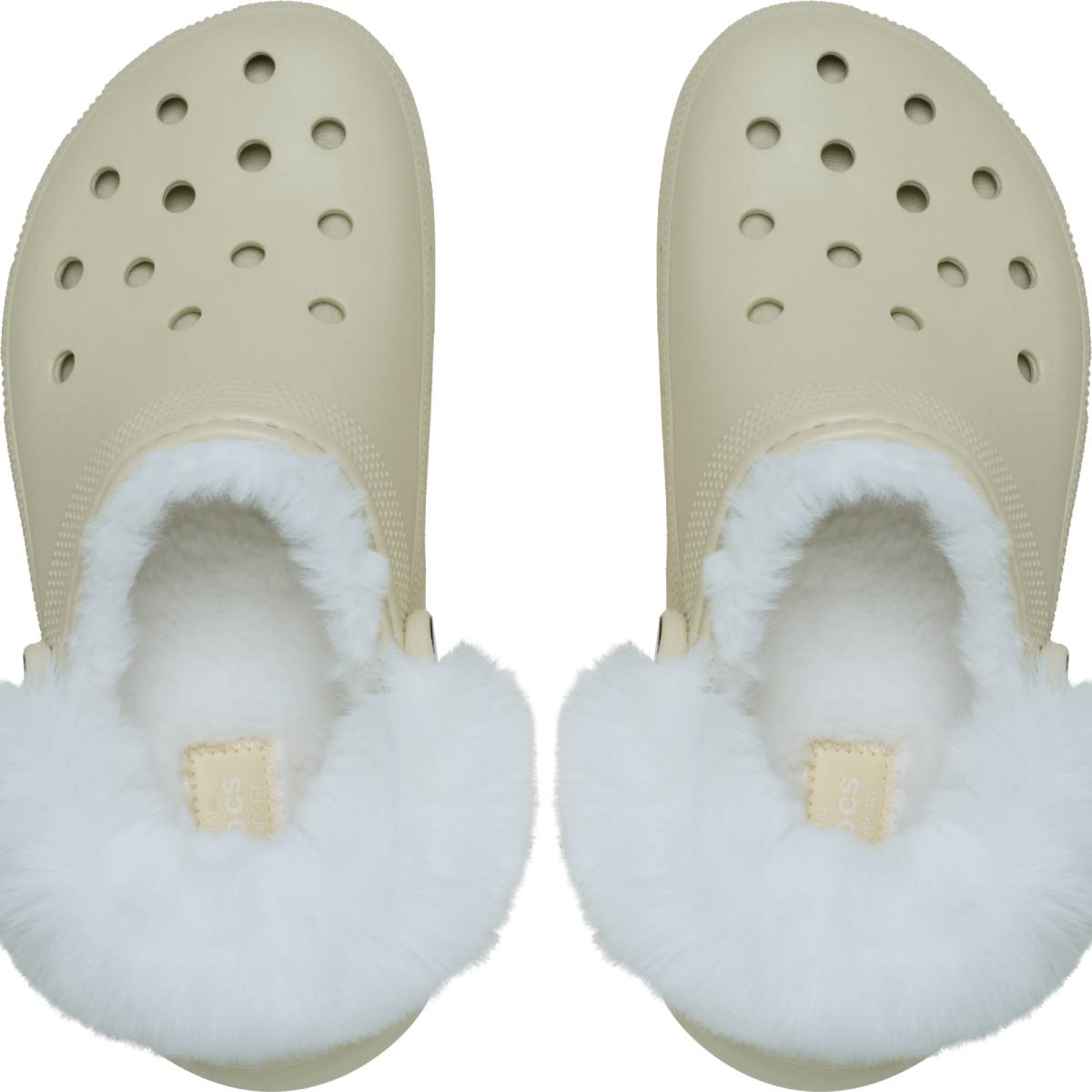 Classic Platform Fuzz Lined Clog - Bone